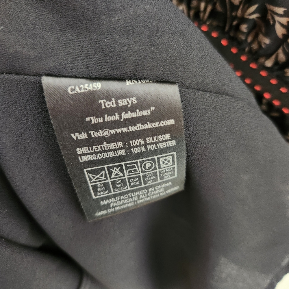 Ted Baker dress womens size 2 USA size 6 100% Silk floral cammie sleeveless - Picture 4 of 8